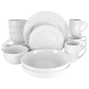 Elama 18-Piece Sienna White Porcelain Dinnerware Set (Service for 4)