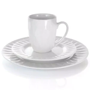 Elama 18-Piece Sienna White Porcelain Dinnerware Set (Service for 4)
