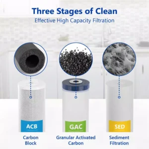 Express Water Express Water 3 Stage Whole House Water Filtration System – SED, Charcoal, Carbon – includes Pressure Gauges and more