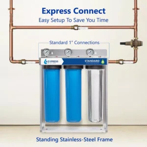 Express Water Express Water 3 Stage Whole House Water Filtration System – SED, Charcoal, Carbon – includes Pressure Gauges and more