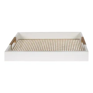 Kate and Laurel Hanneli White/Gold Decorative Tray(Set of 2)
