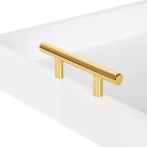 Kate and Laurel Lipton 16 in. x 16 in. x 3 in. White/Gold Decorative Wall Shelf