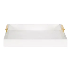 Kate and Laurel Lipton 16 in. x 16 in. x 3 in. White/Gold Decorative Wall Shelf