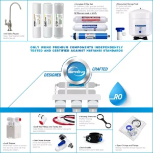 ISPRING 6-Stage High Capacity Reverse Osmosis Drinking Water Filtration System w/ Alkaline Filter,100 GPD, US Made Filters