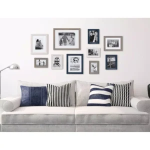 Kate and Laurel Bordeaux Multicolored Gray, Blue and White Picture Frame (Set of 10)