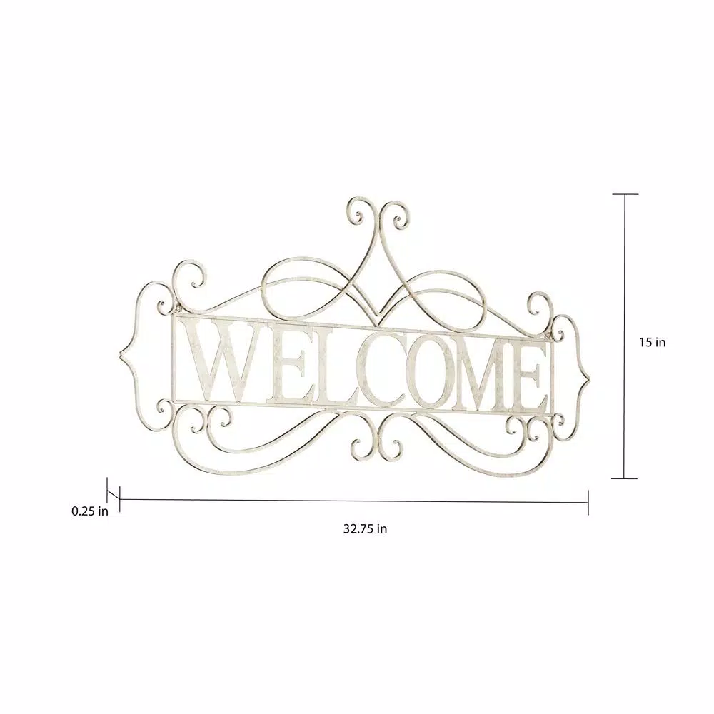 Lavish Home "Welcome" Decorative Rustic Metal Cutout Wall Sign