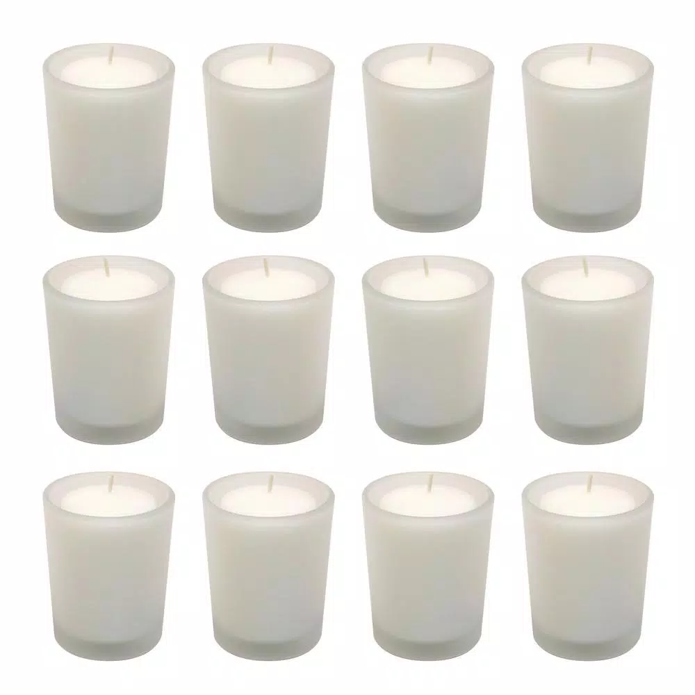 LUMABASE 12 Candles (15 Hours) in Frosted Glass Votives