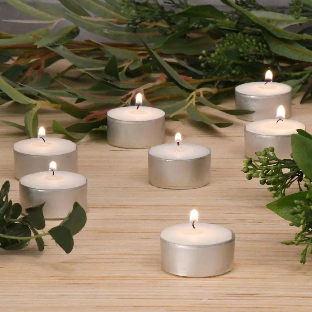 LUMABASE Extended Burn Tea Light Candles- 100-Count