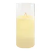 LUMABASE Battery Operated 10 in. Glass Hurricane Candle with Moving Flame
