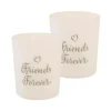 LUMABASE Battery Operated Glass LED Candles - Friends Forever (Set of 2)