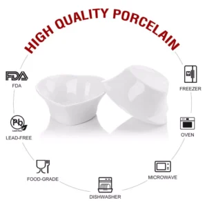 MALACASA 3.5 in. White Ceramic Ramekins Set Souffle Dishes (Set of 12)
