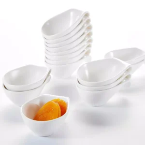 MALACASA 3.75 in. White Porcelain Ramekins Souffle Dishes Serving Bowls (Set of 16)