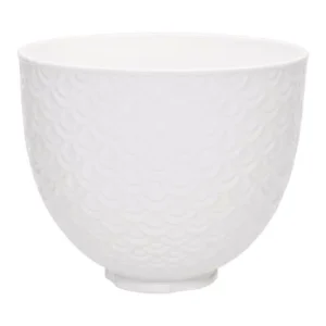 KitchenAid 5 Qt. White Mermaid Lace Textured Ceramic Bowl
