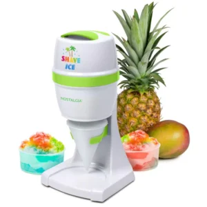 Nostalgia 50 W 8 oz. White Snow Cone Maker with Stainless Steel Blades