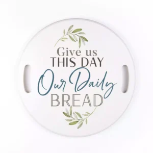 P Graham Dunn White Give Us This Day Decorative Wood Tray