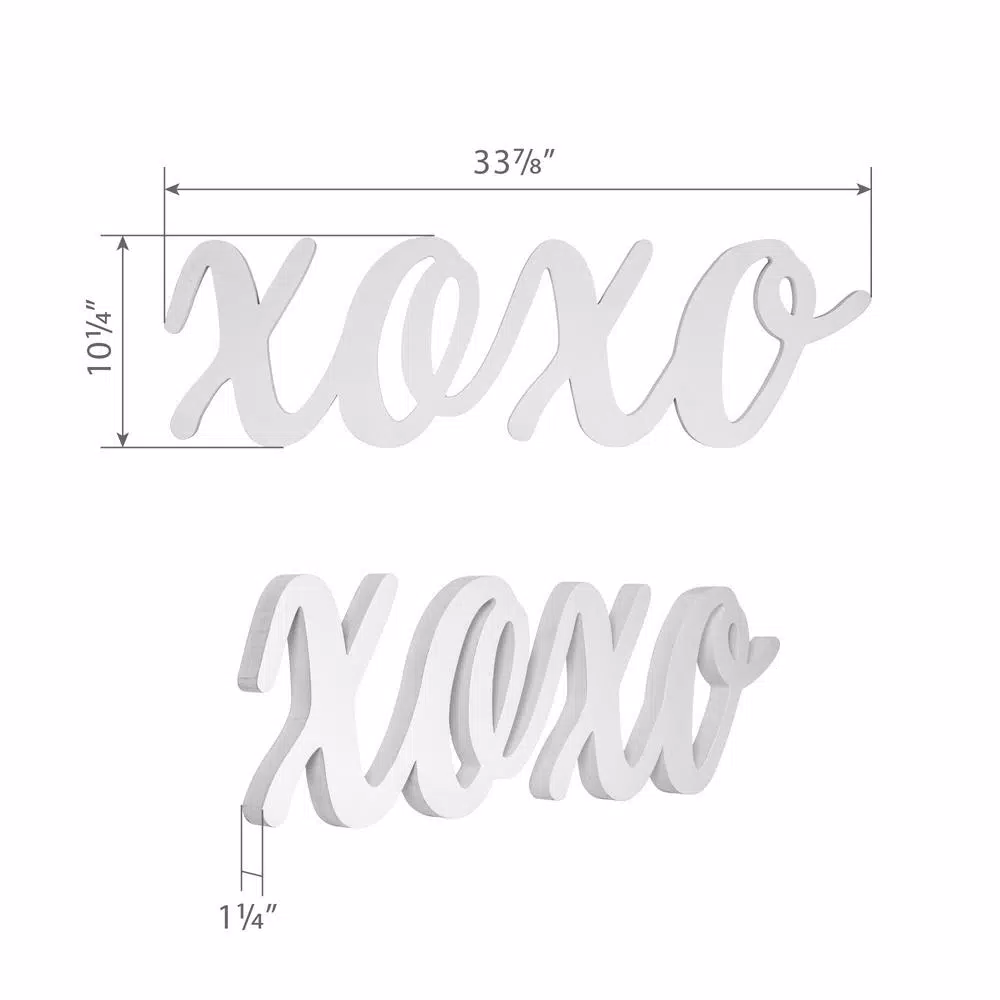 Pinnacle Script XOXO White Wood Decorative Sign