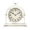 Zentique Vintage White Metal Hinged Bird Table Clock