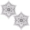 Heritage Lace Snowflake 18 in. White Round Doily (Set of 2)