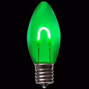 Wintergreen Lighting FlexFilament C9 LED Shatterproof Green Vintage Edison Christmas Light Bulbs (5-Pack)