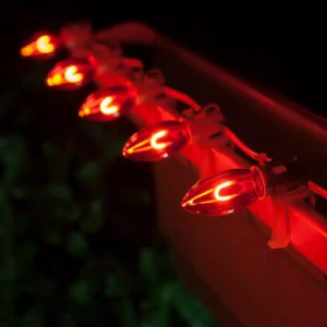 Wintergreen Lighting FlexFilament C9 LED Shatterproof Red Vintage Edison Christmas Light Bulbs (5-Pack)