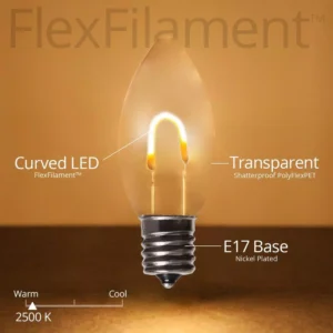 Wintergreen Lighting FlexFilament C9 LED Shatterproof Warm White Vintage Edison Replacement Light Bulbs (5-Pack)