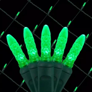 Wintergreen Lighting 48 in. x 72 in. 100-Light M5 LED Green Net Light Set