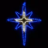 Wintergreen Lighting 28 in. 149-Light LED Blue and Cool White Bethlehem Star with Cross Center