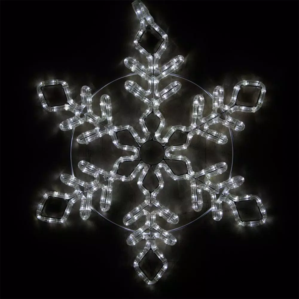Wintergreen Lighting 24 in. 236-Light LED Cool White Diamond Branch Hanging Snowflake Decor