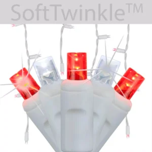 Wintergreen Lighting SoftTwinkle 7 ft. 70-Light LED Red and Cool White Icicle Light Set