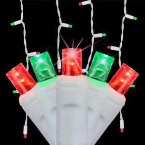 Wintergreen Lighting SoftTwinkle 7 ft. 70-Light LED Red and Green Icicle Light Set