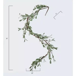 Worth Imports 4.25 ft. Green Leaves and White Berries Garland