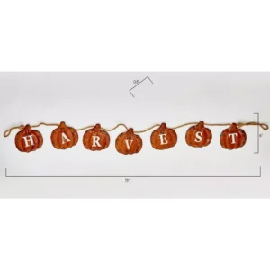 Worth Imports 73 in. Metal Fall Pumpkin Harvest Banner on Rope
