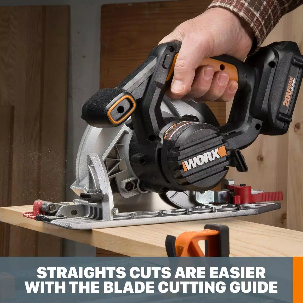 Worx POWER SHARE 20-Volt 6-1/2 in. Circular Saw ExacTrack