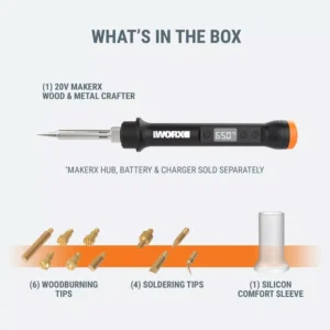 Worx MakerX 20-Volt Wood and Metal Crafter Rotary Tool Attachment and 12 Accessories (Tool-Only)