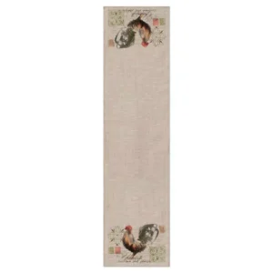 Heritage Lace Rooster Run 16 in. W x 54 in. L Natural Floral Polyester Table Runner