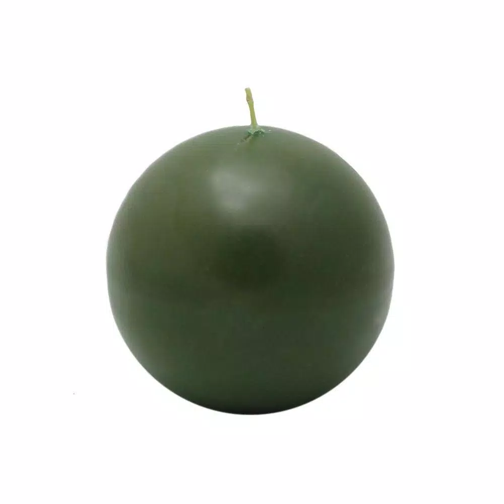 Zest Candle 4 in. Hunter Green Ball Candles (2-Box)