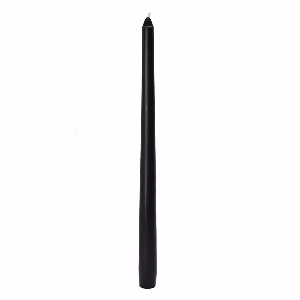 Zest Candle 12 in. Black Taper Candles (12-Set)